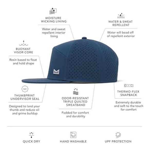 Performance Snapback Hat Water-Resistant Flat Bill Unisex Fit Active Lifestyle main image 4